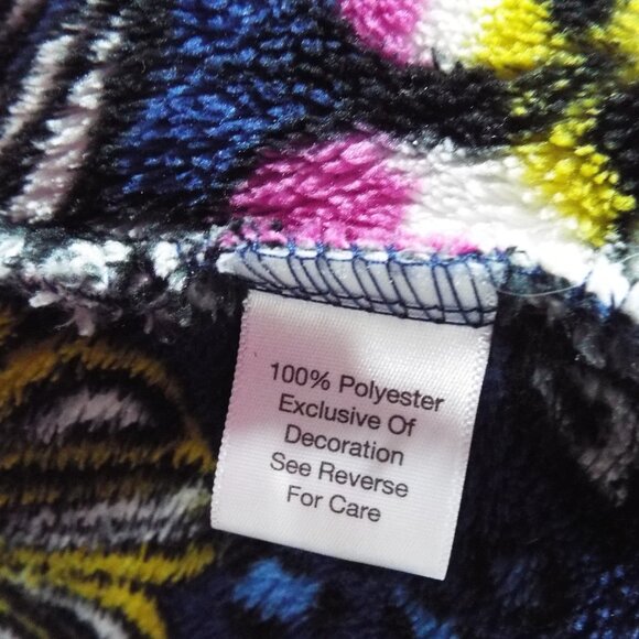 Vera Bradley Plush Blue Floral & Leopard Robe with Pockets / Hood L/XL - Picture 12 of 12